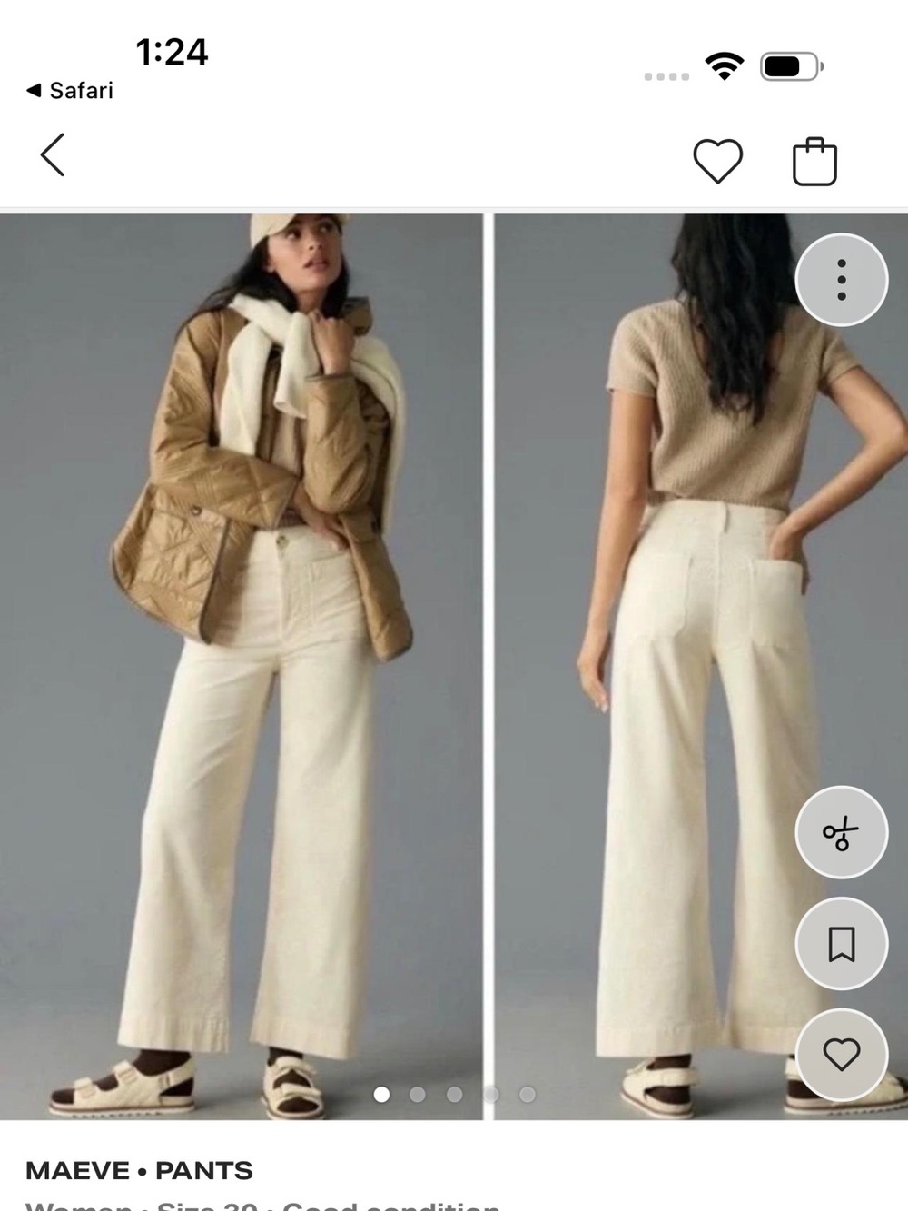 Maeve cream wide legged cropped Collette pants linen
